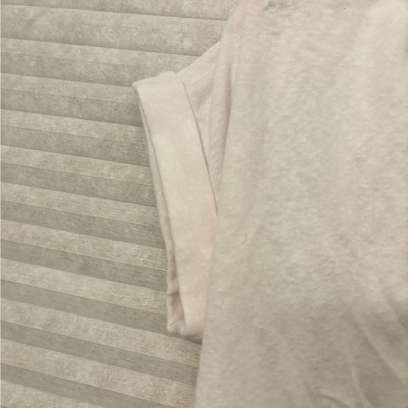 white LOFT Women's Henley Tee with cuffed sleeves and gold-tone buttons - Picture 6 of 6